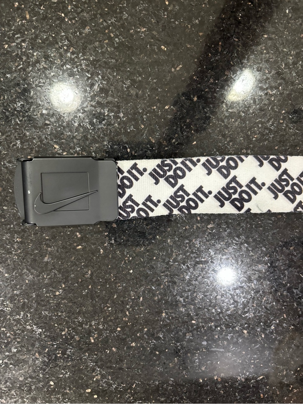 Nike Men’s Black & White Adjustable 'Just Do It.' Web Belt 32”